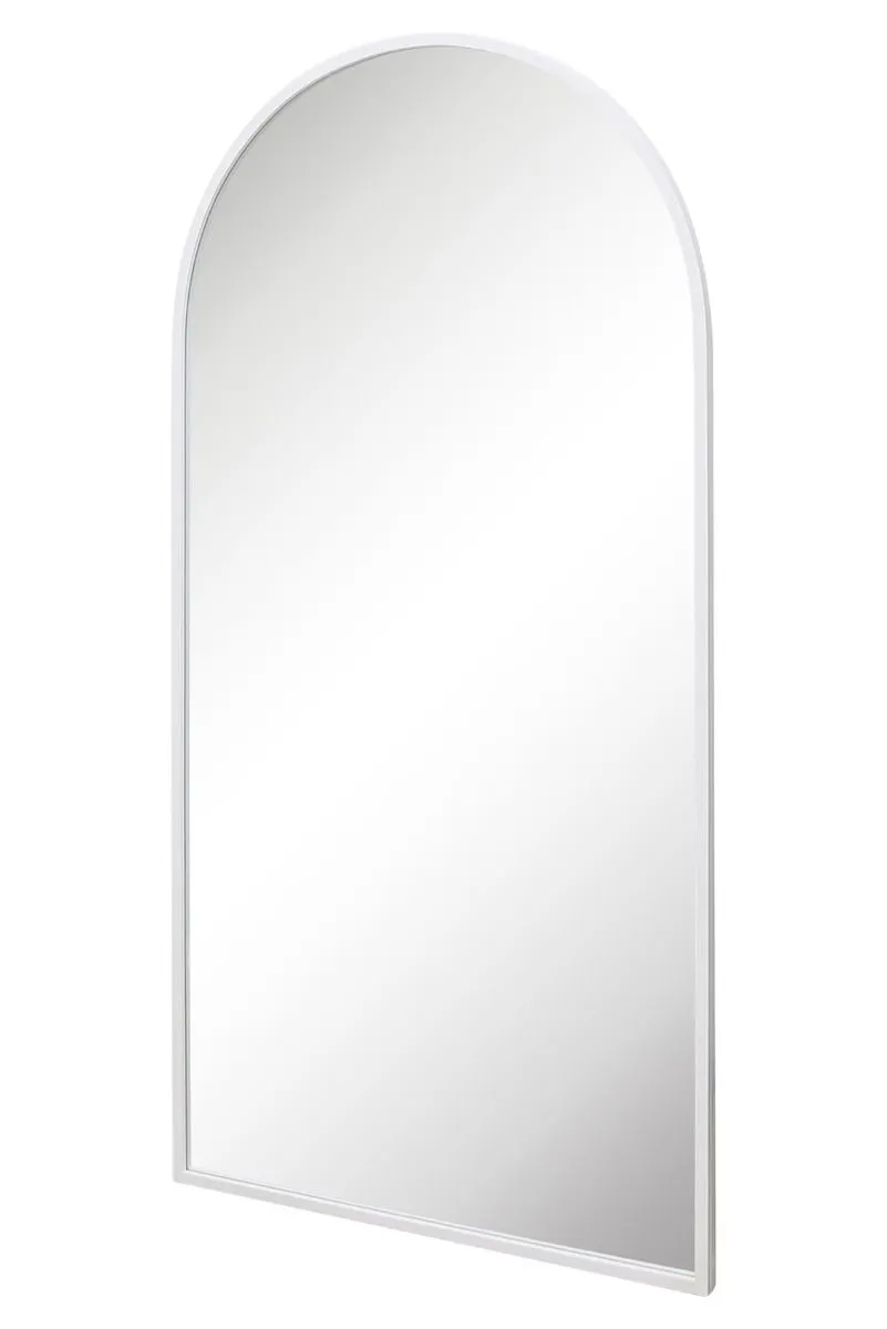 MirrorOutlet White Framed Arched Leaner/Wall Mirror 71" X 35" (180CM X 90CM) 6