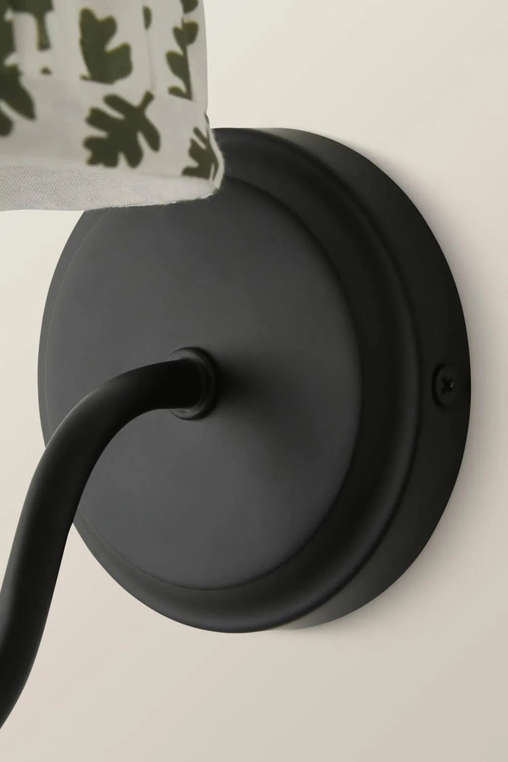ValueLights Binky Pair of Rechargeable Black Wall Lights & Floral Pleated Shades in Pale Green 6