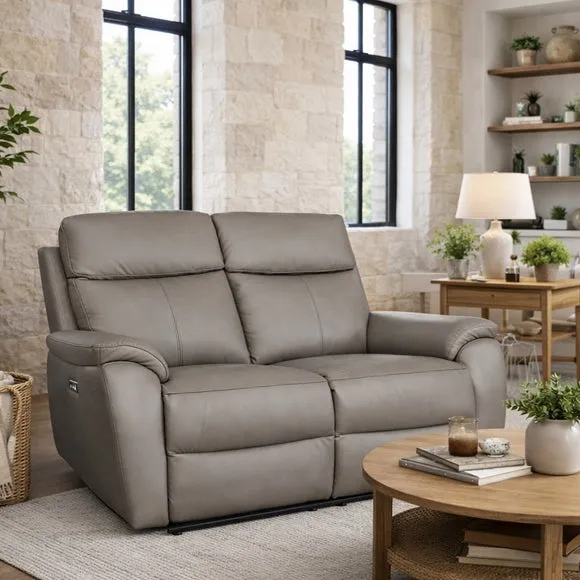 Aspire Kingsmere Leather Power Recliner 2 Seater Sofa