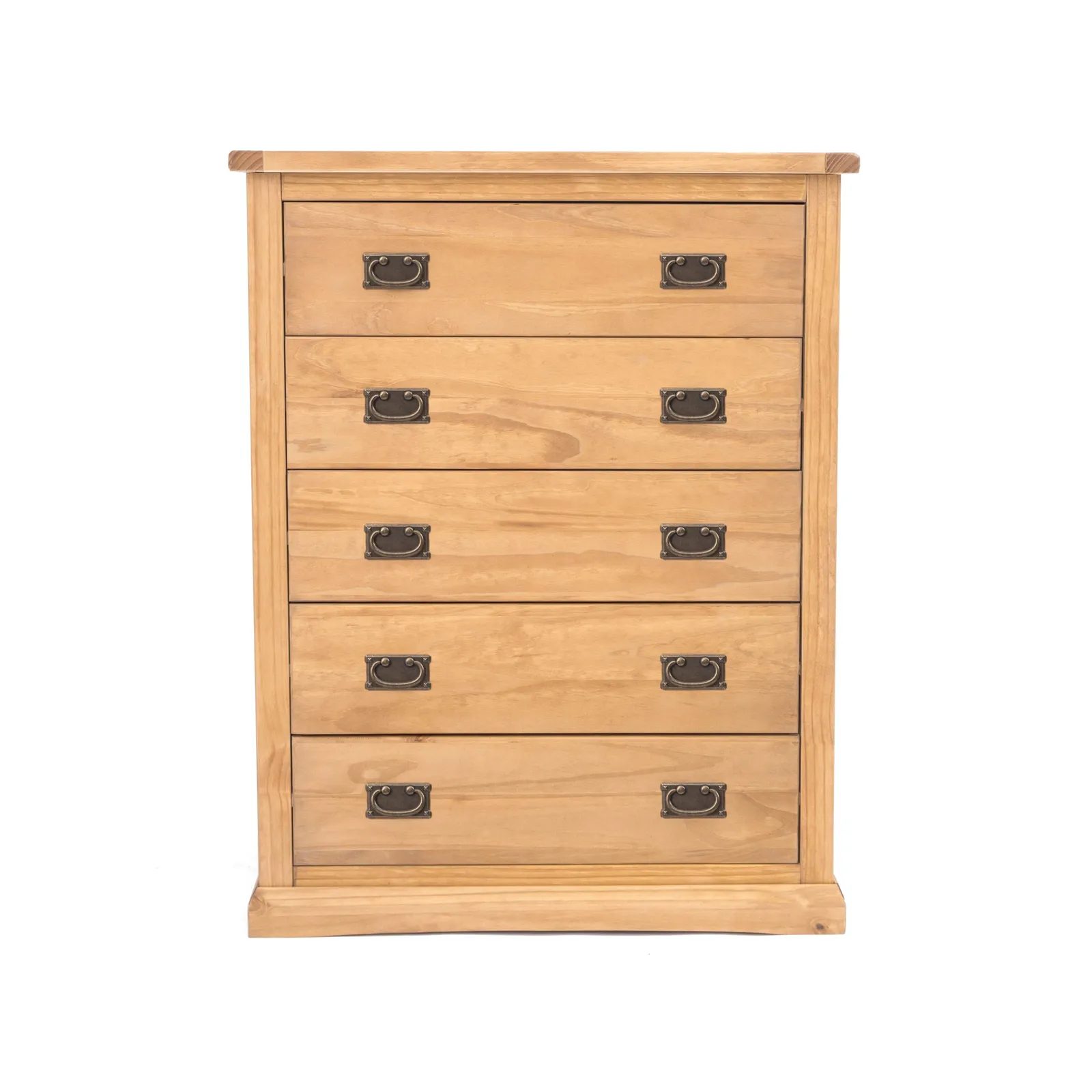 Cabinet Bits Lucca 5 Drawer Chest of Drawers Bras Drop Handle in Light Brown