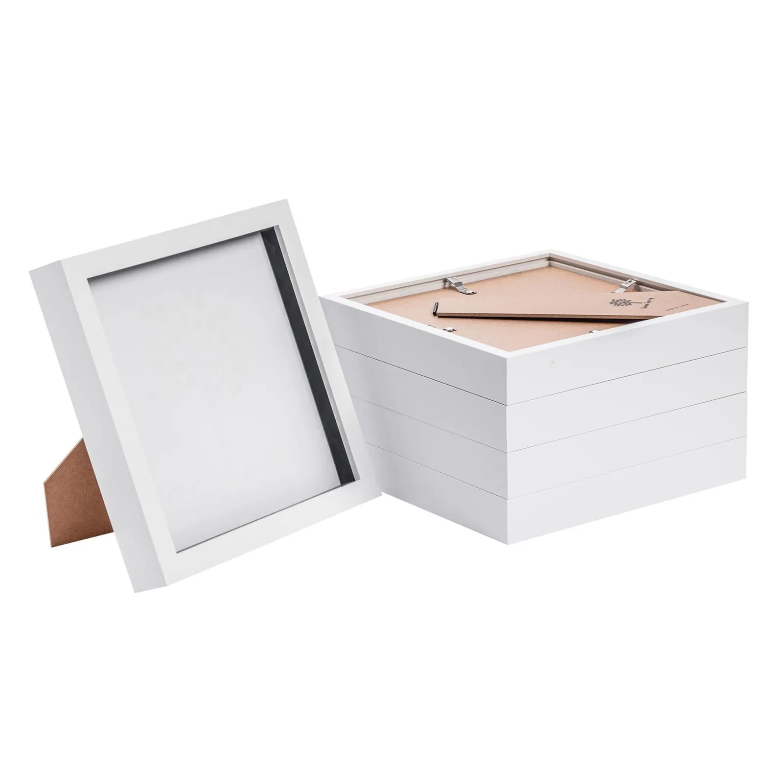 Nicola Spring 3D Box Photo Frames - 8 x 8" - Pack of 5 in White