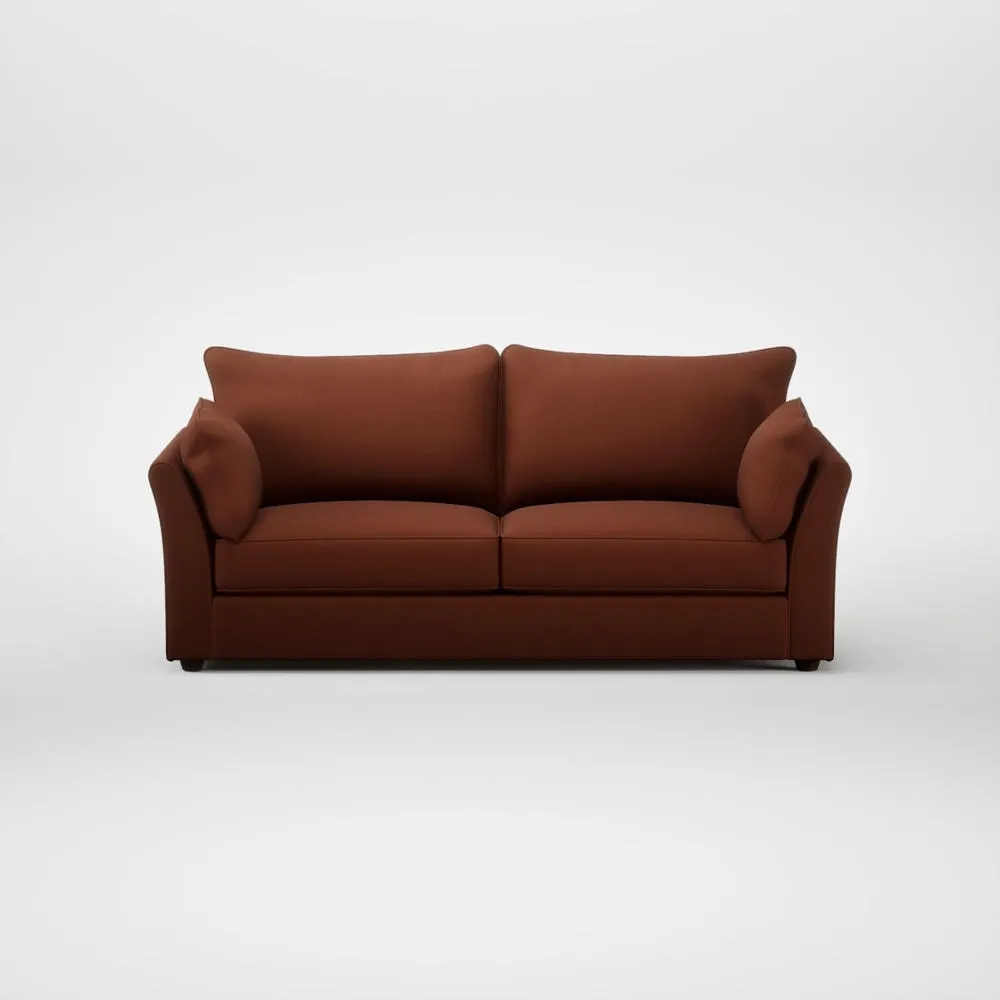 Heal's Tailor 4 Seater Sofa Smart Cotton Linen Rust Walnut Stained Feet 2