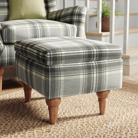 Charnwood Checked Storage Footstool 1