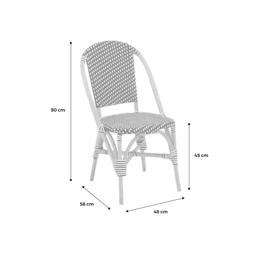 sweeek Pair Of Rattan Bistro Chairs & Polyrattan in Black 6