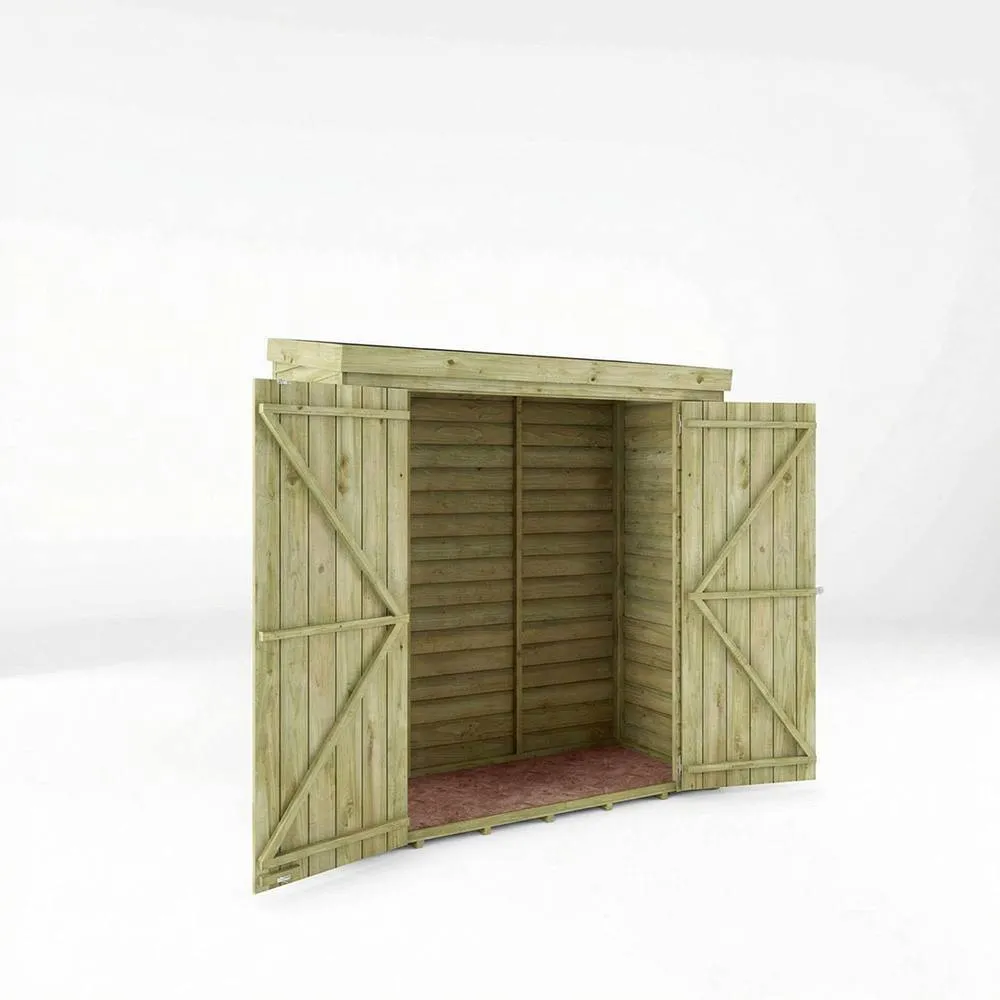 Mercia 6 x 2'6 Feet Overlap Pent Storage Shed - L83.4 x W181 x H195.7 cm in Brown 2