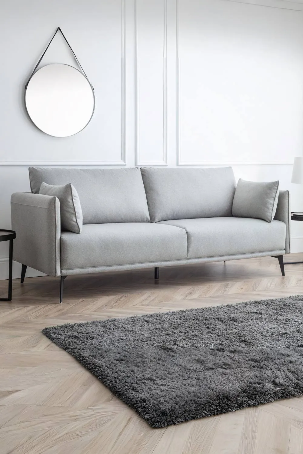 Julian Bowen Rohe Upholstered 3 Seater Sofa in Grey