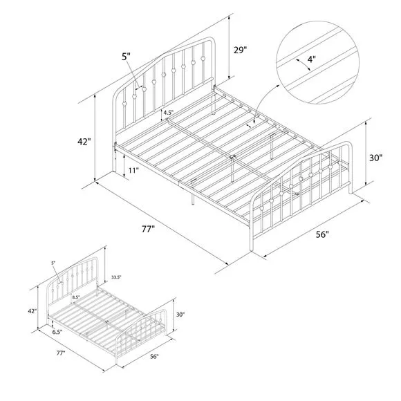 Dorel Home Bushwick Metal Bed Frame 6