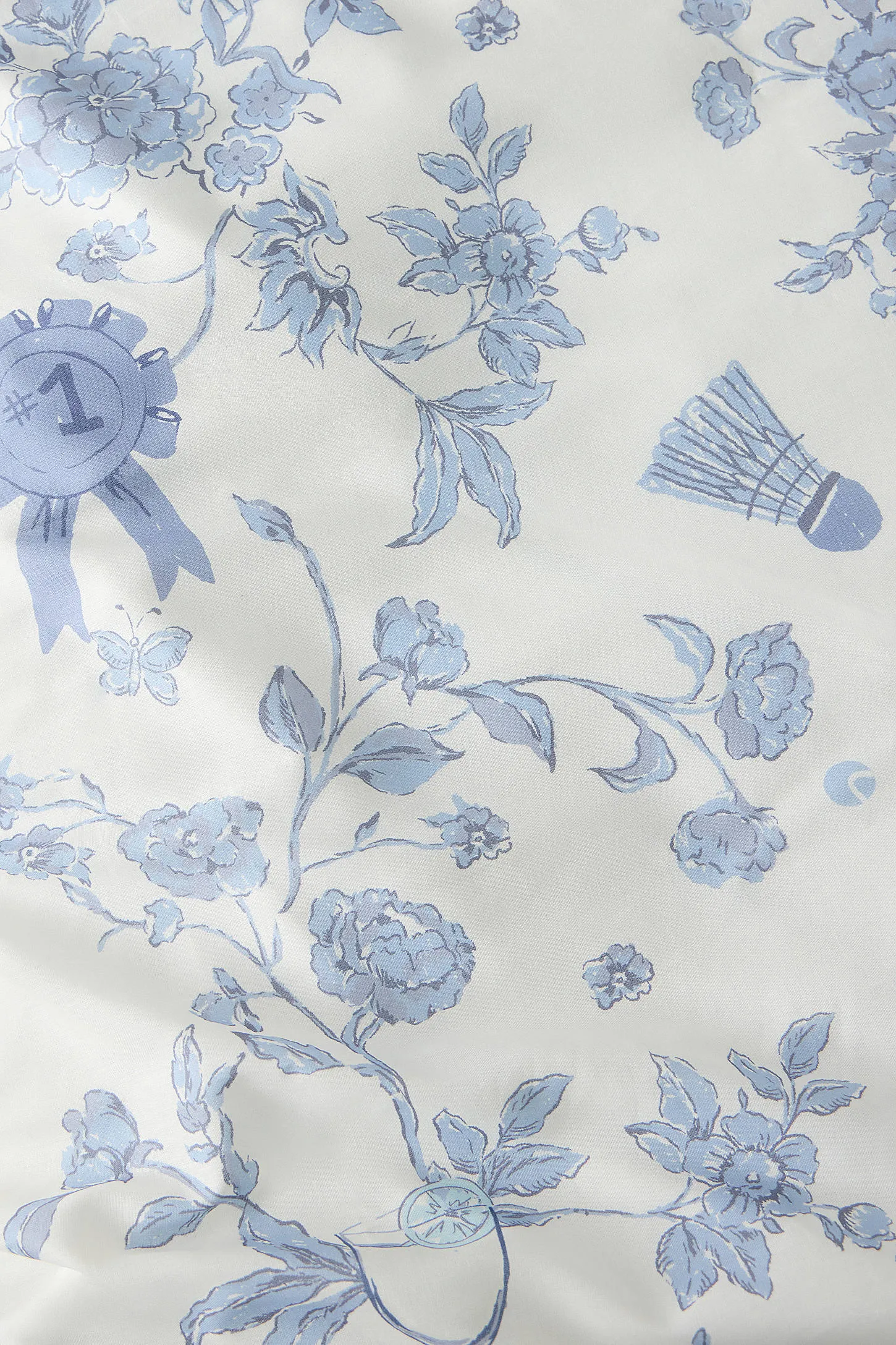 Blue Preppy Toile Duvet Set - Blue 4