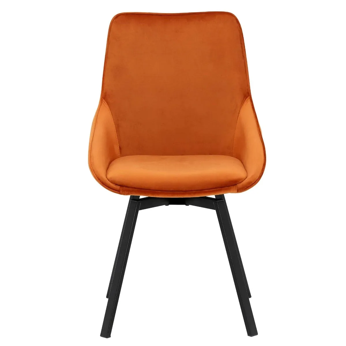 Beckton Leisure Swivel Dining Chair, Orange Velvet | Barker & Stonehouse 4