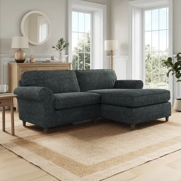 Flori Chunky Chenille Corner Chaise Sofa 1