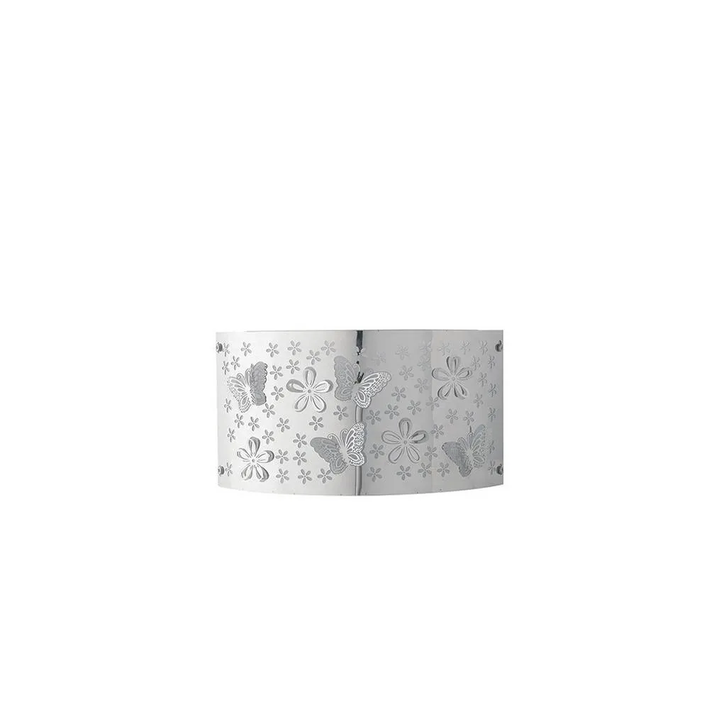 Netlighting BUTTERFLY 2 Light Flush Wall Light Chrome 32x17cm in Silver