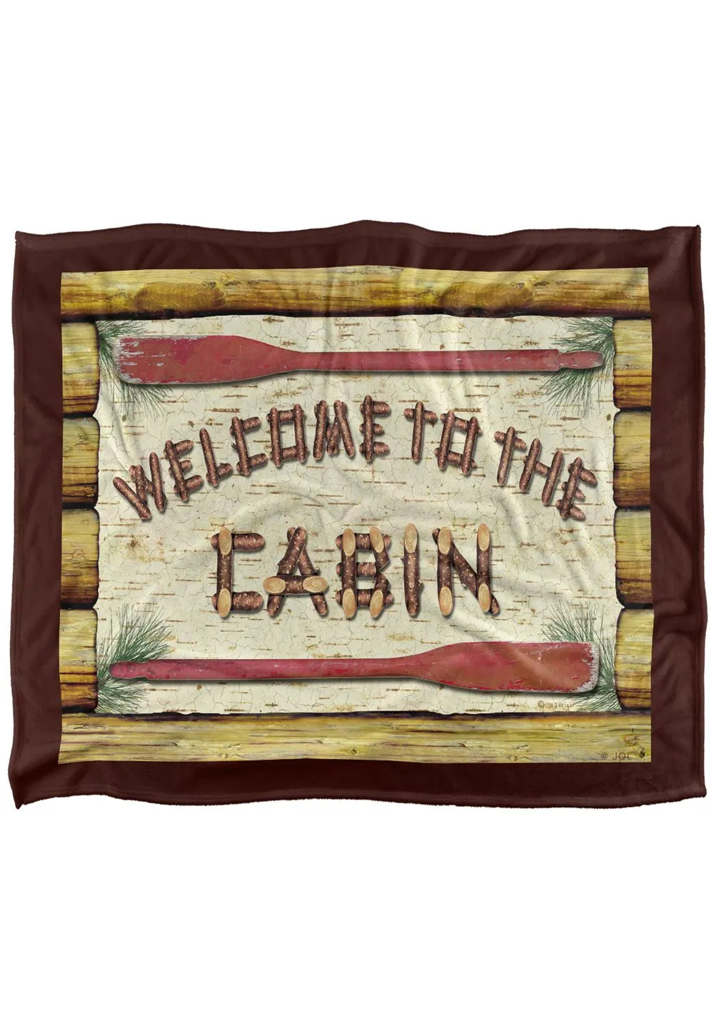 JQ Licensing Welcome To The Cabin Sign Silky Touch Super Soft Throw Blanket 152 X 127 cm in White