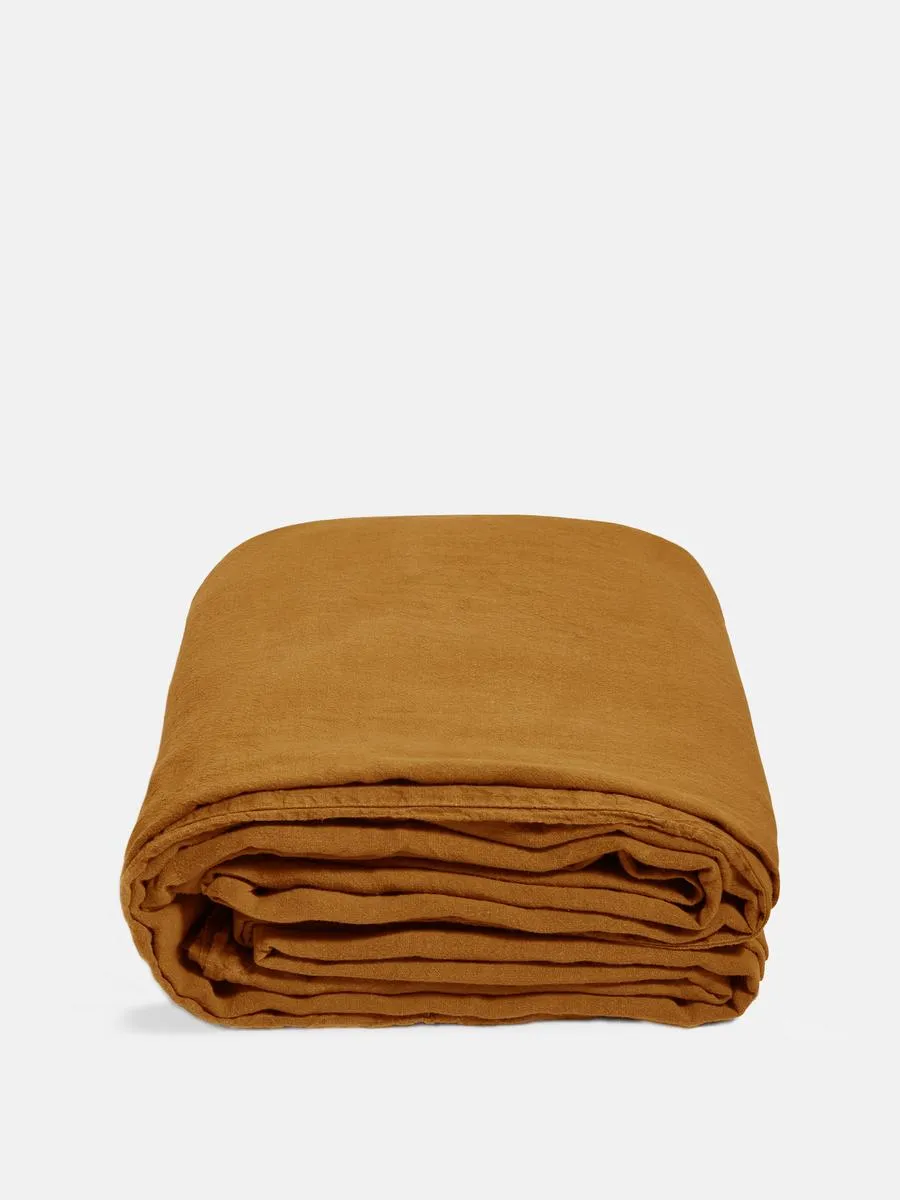 Luna Linen Duvet Cover, Rust, Emperor