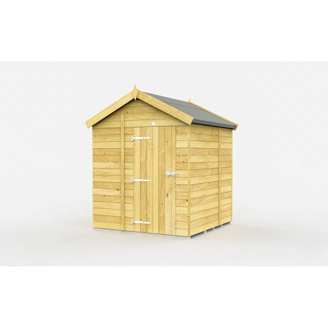 Buttercup Farm 6 x 7 Feet Apex Shed - Single Door W/O Windows - L214 x W175 x H217 cm in Brown