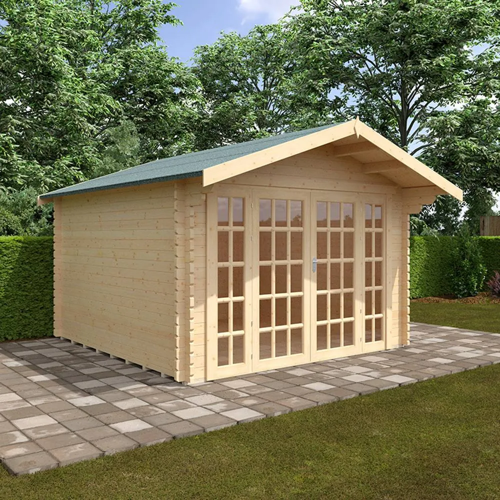 Buttercup Farm 12x12 Balmoral 44mm Cabin - L355 x W355 x H271.9 cm in Natural 2
