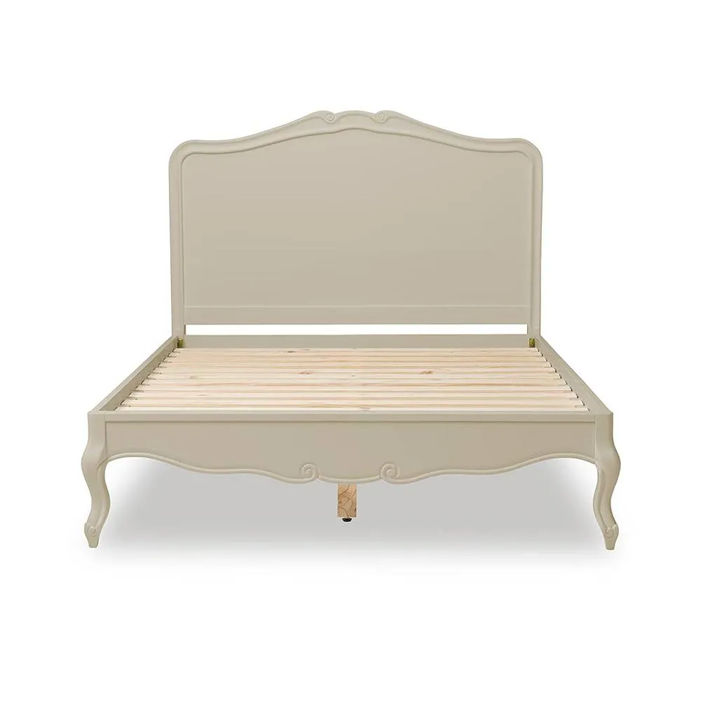 Statement Furniture Juliette French Style 5ft King Size Bed with Wooden Headboard in Ivory 3