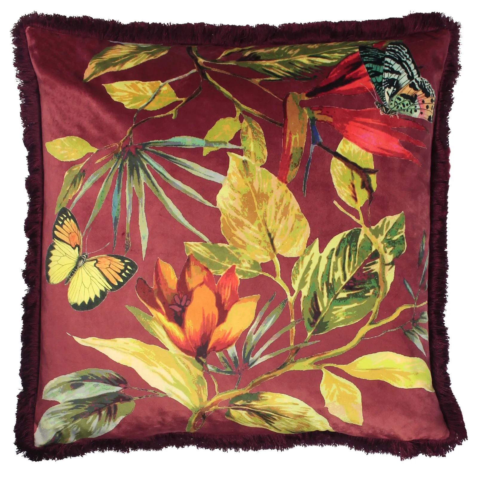 Paoletti Cahala Tropical Cushion in Purple