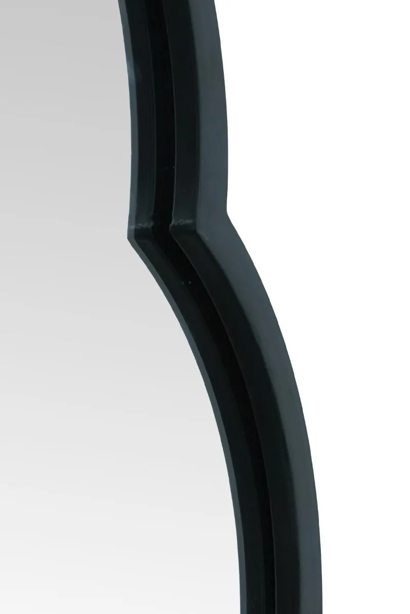 MirrorOutlet Black Metal Framed Double Arched Oval Garden Wall Mirror 59" X 20" (150CM X 52CM) 5