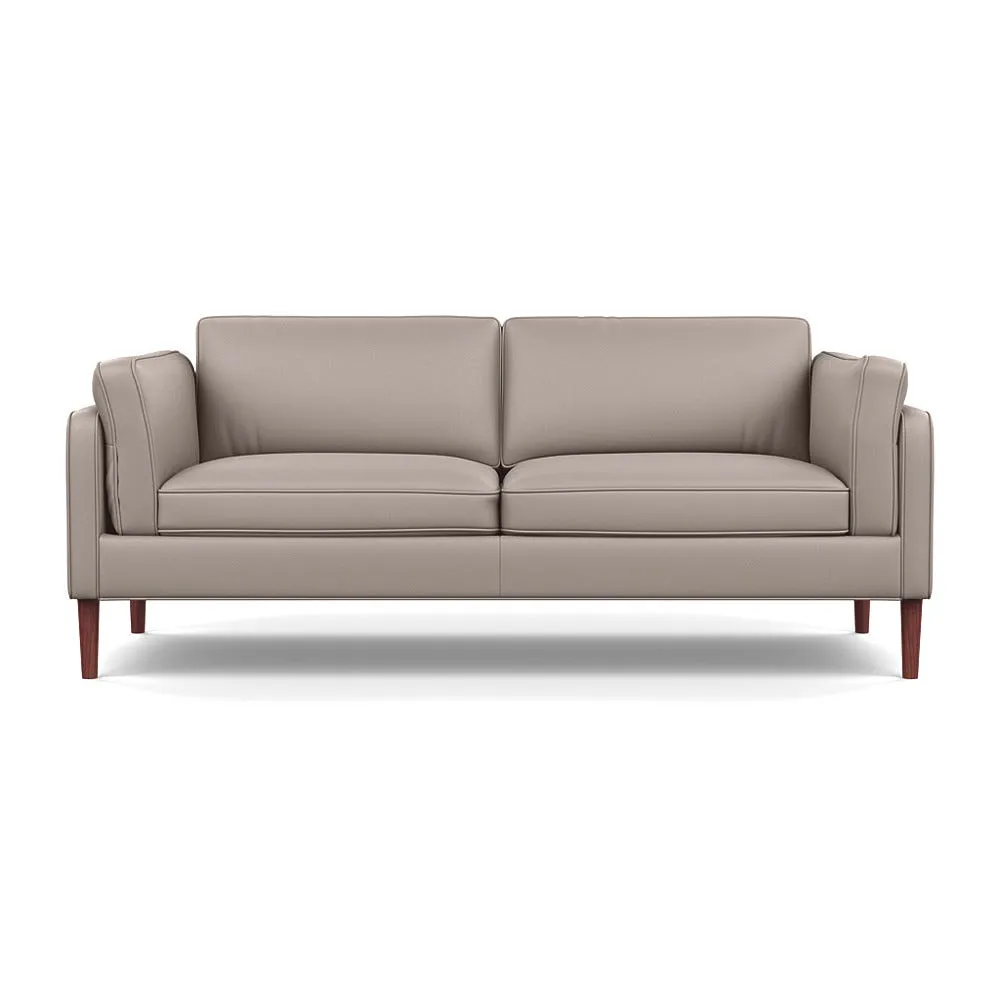 Heal's Sonno 3 Seater Leather Grain Light Grey 060 Walnut Feet 1