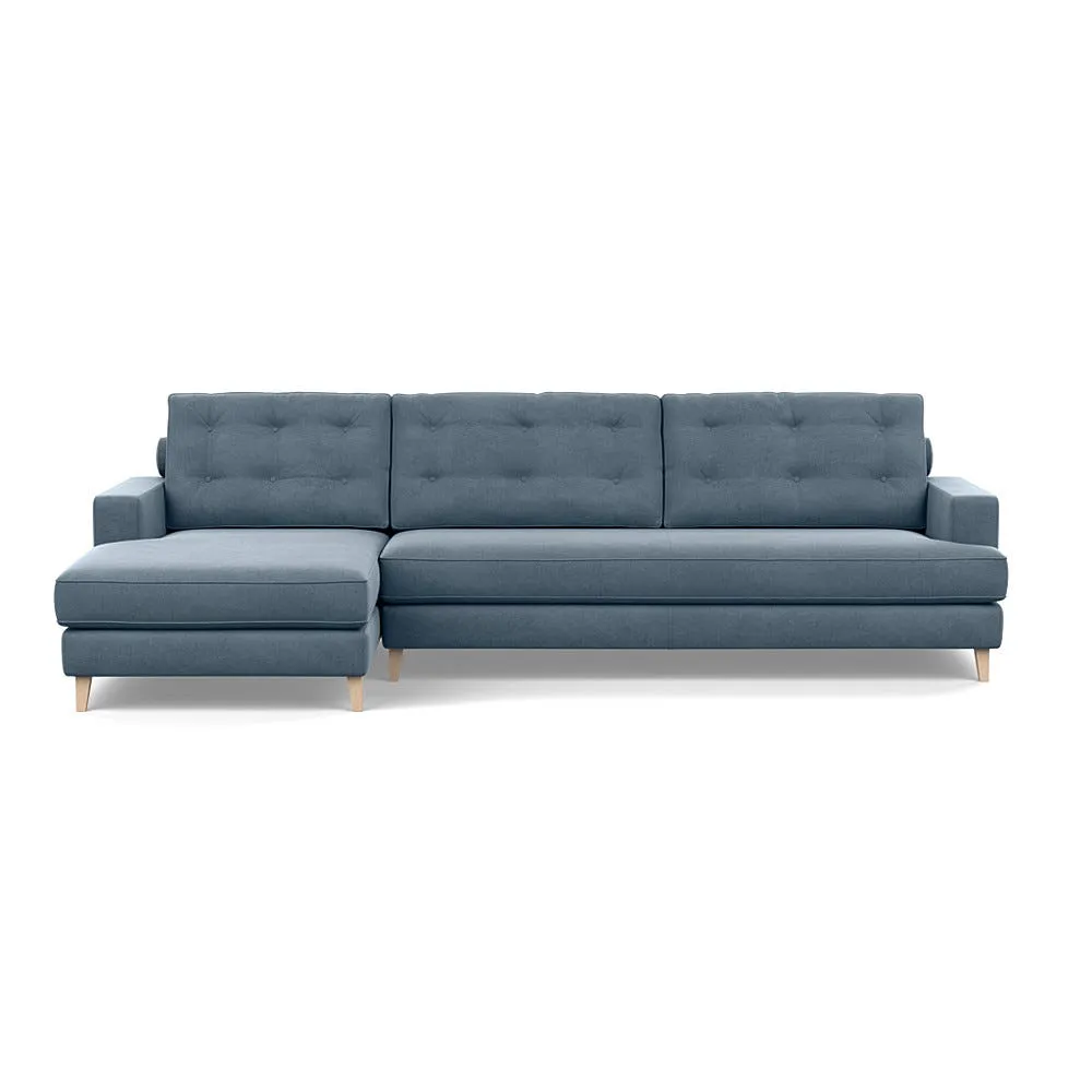 Heal's Mistral Left Hand Facing Corner Sofa Capelo Linen Mineral Natural Feet 1