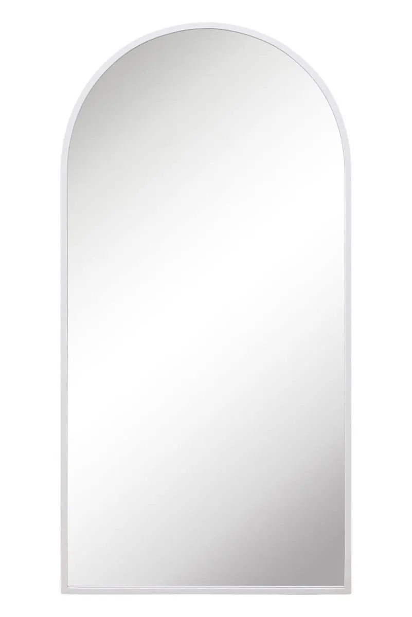 MirrorOutlet White Framed Arched Leaner/Wall Mirror 71" X 35" (180CM X 90CM) 5