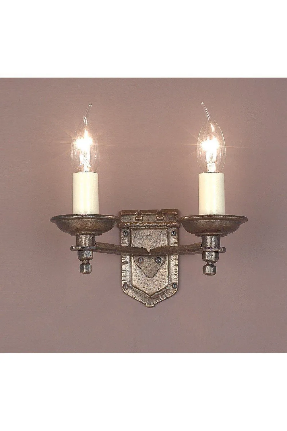 Netlighting Tudor Light Bronze Candle Wall Lamp in Brown