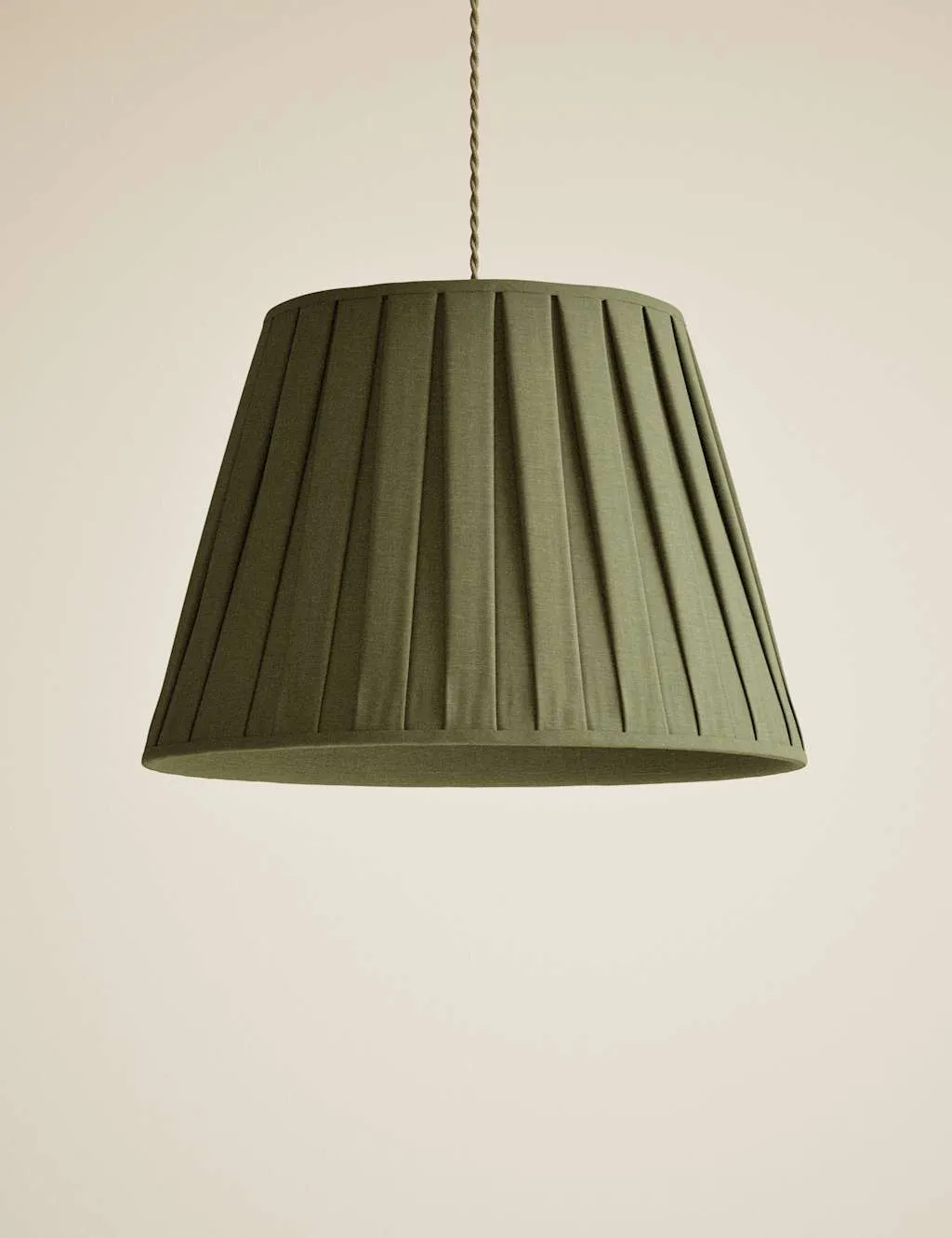 M&S Large Wide Pleated Fabric Shade Green