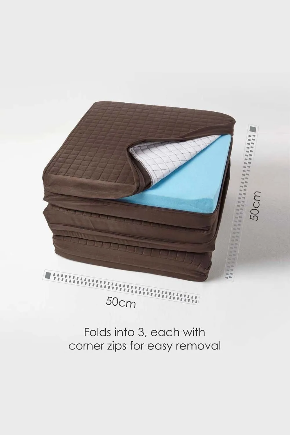 Homescapes Suede Orthopaedic Foam 3 Seater Booster Cushion in Chocolate 6