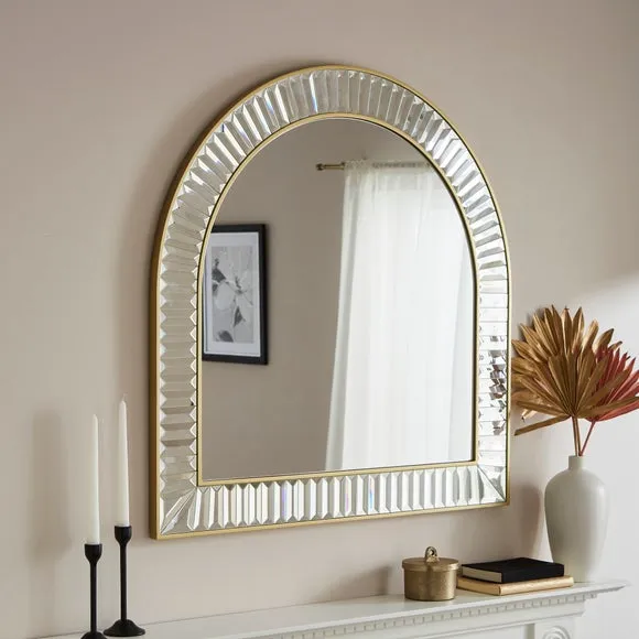 Audra Arched Bevelled Overmantel Wall Mirror