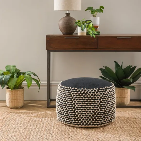 Jersey Bobble Round Pouffe 1