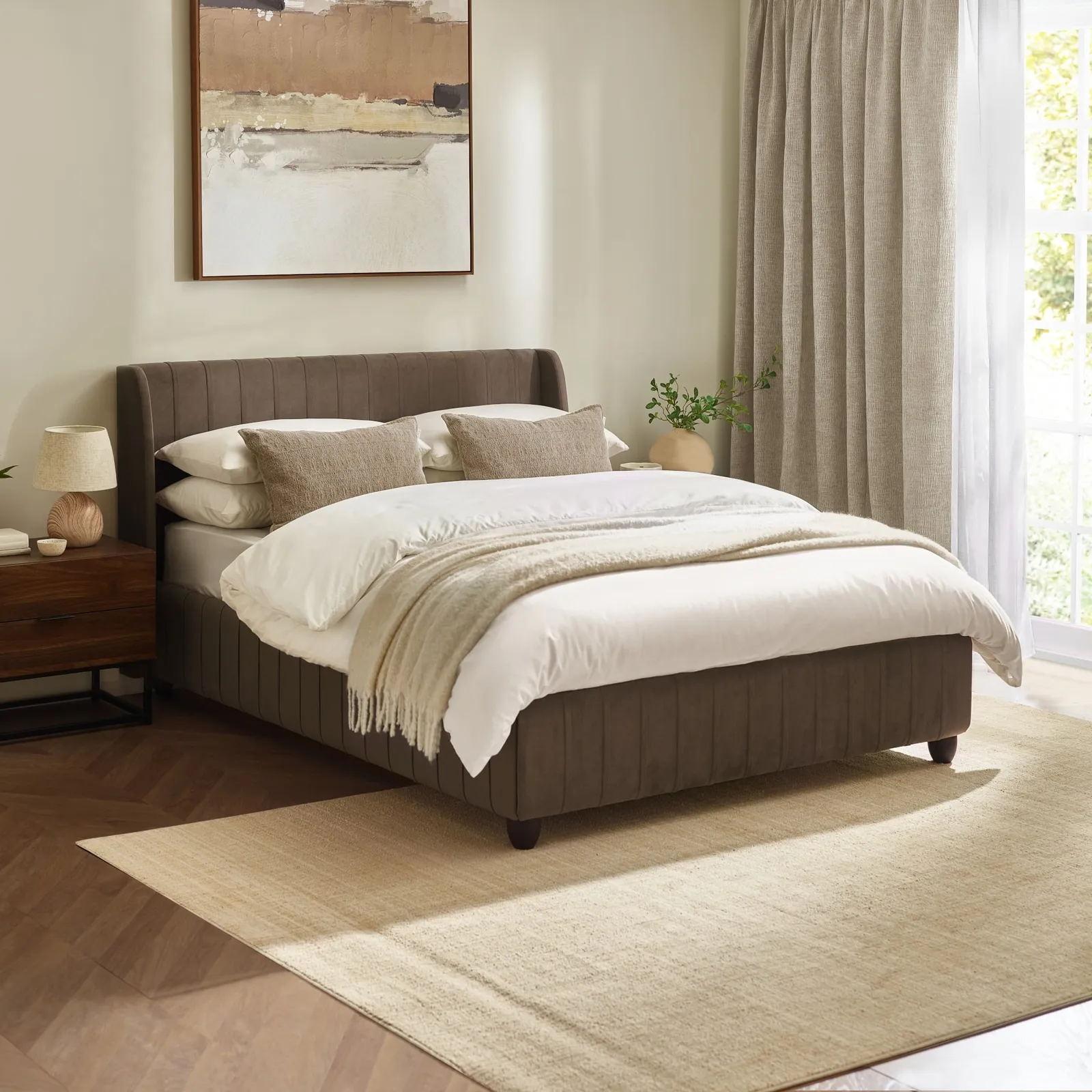 Marley - King-Size - Ottoman Storage Bed - Brown - Velvet - 5ft