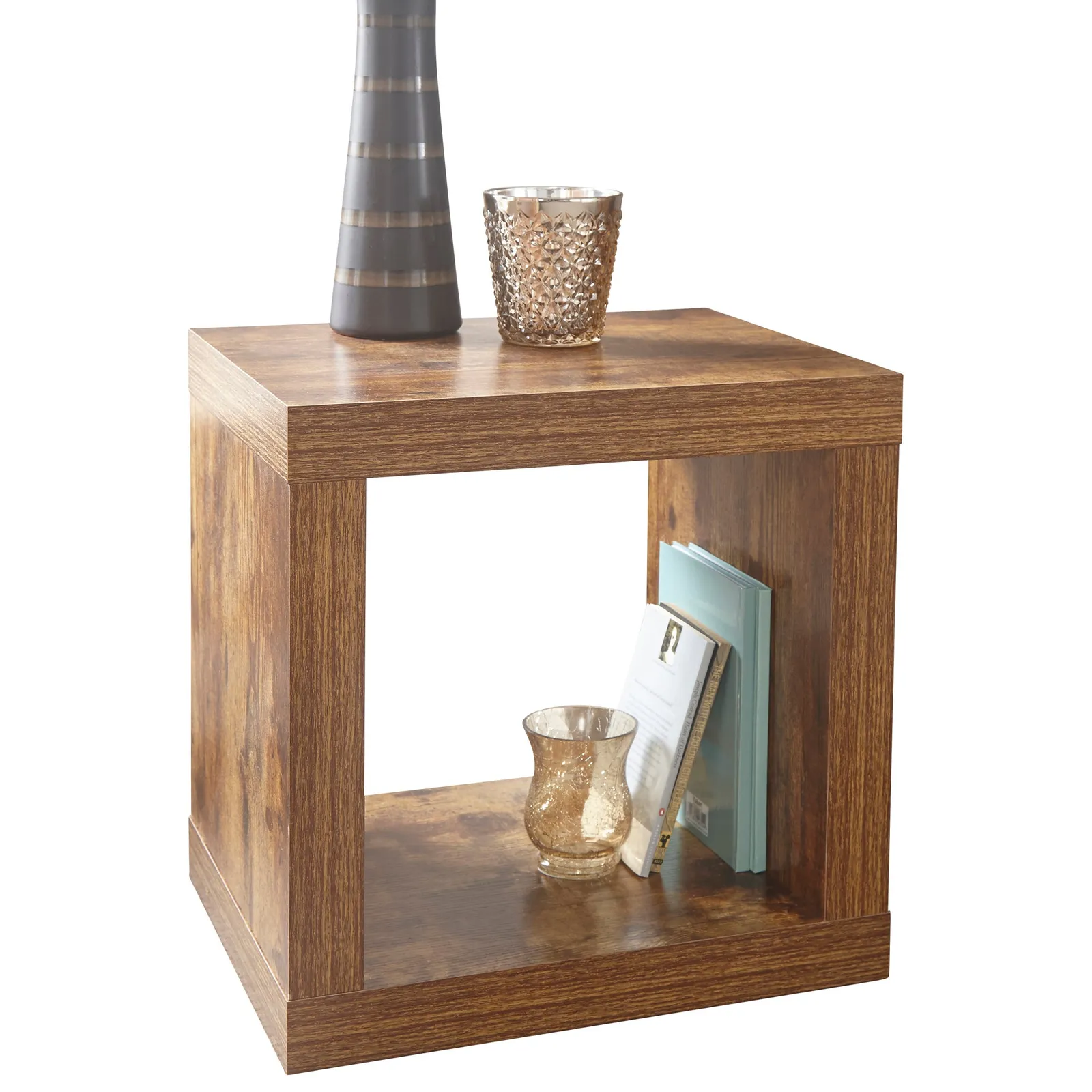Jakarta Cube Side Table Brown