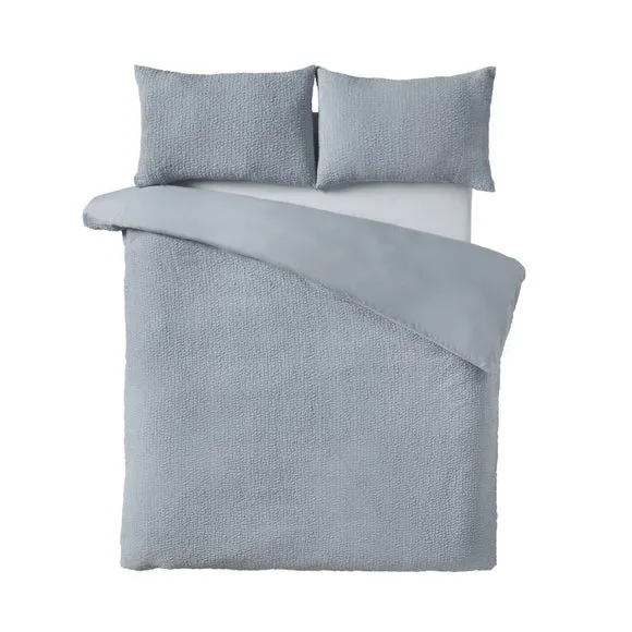 Catherine Lansfield Crinkle Seersucker Duvet Cover & Pillowcase Set 5