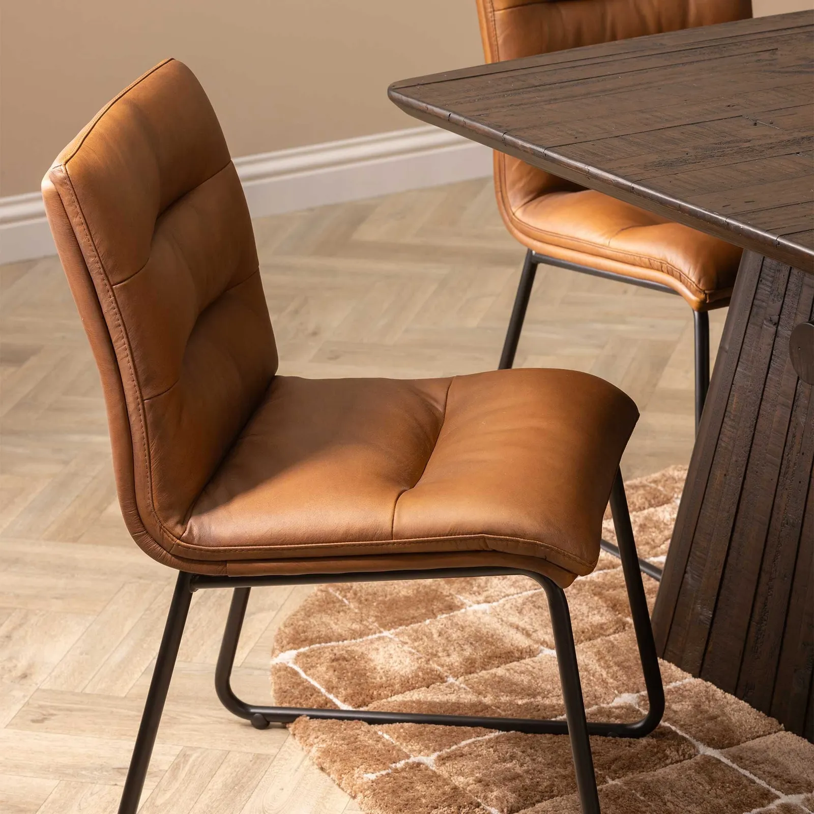 Pure Furniture Zena Dining Chair, Brown Leather | Barker & Stonehouse 5