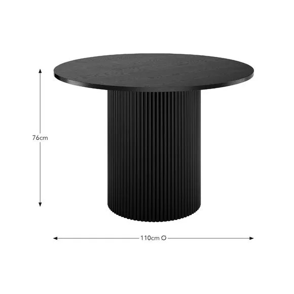 Amari 4 Seater Round Dining Table, Oak 6