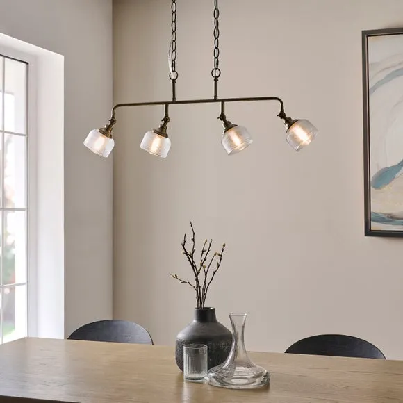 Amesbury Industrial 4 Light Adjustable Diner Ceiling Light