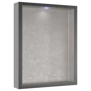 Concept Pre-finished Metallic Aluminium Effect Recessed Bathroom Storage Unit 350 x 350 x 180mm