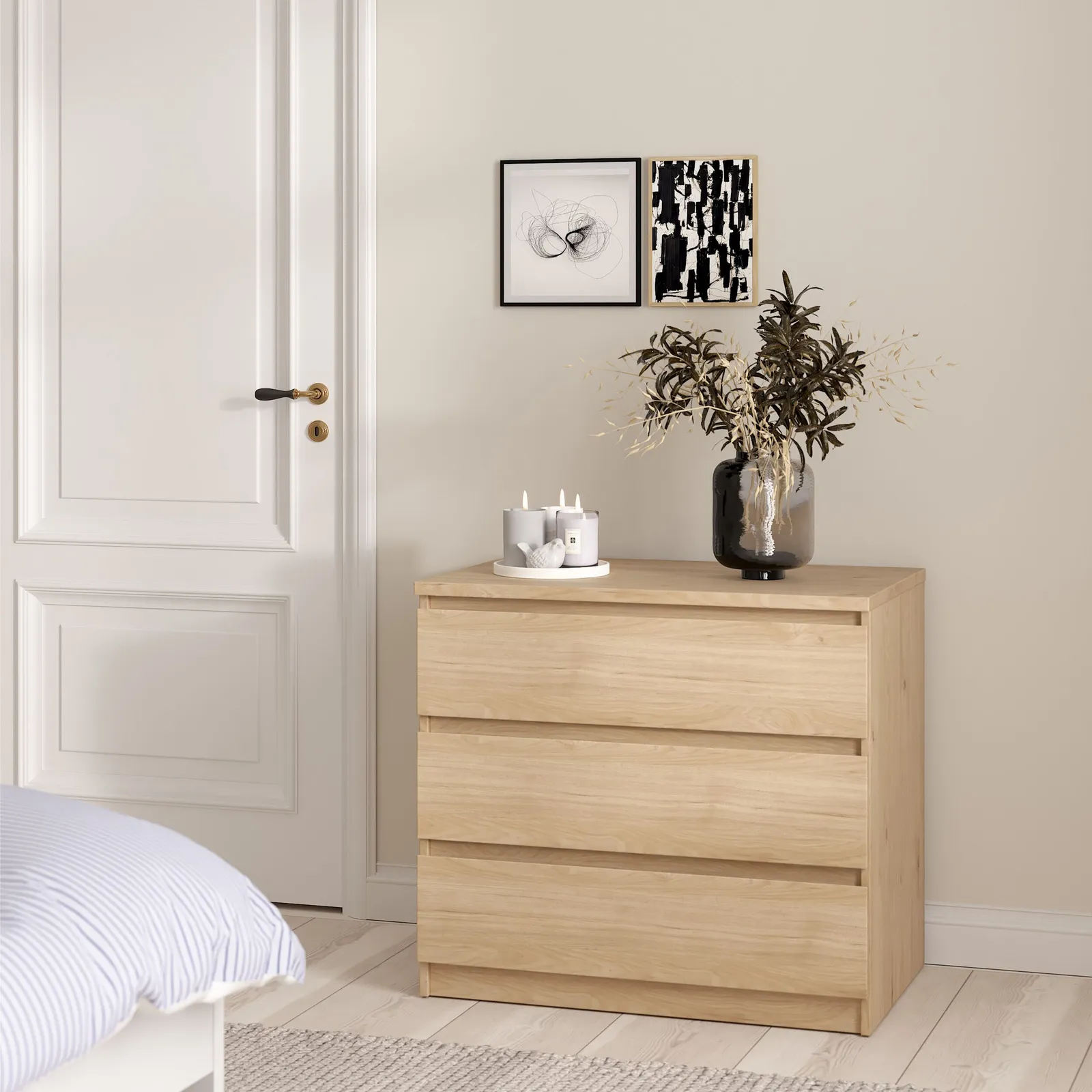 Furniture To Go Naia Chest of 3 Drawers in Light Oak 6