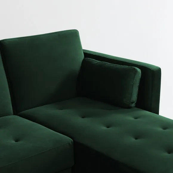 Selassi Velvet 3 Seater Corner Sofa Bed 3