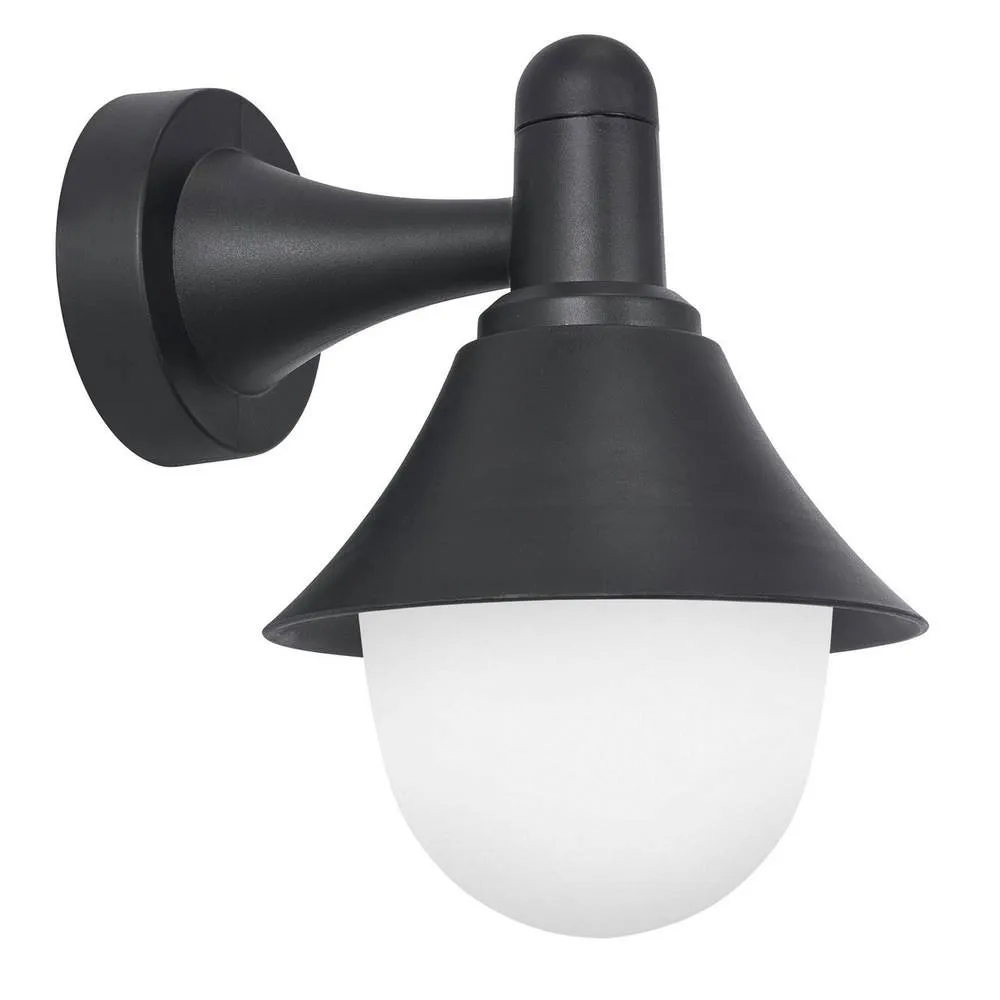 Netlighting Alan Conic Outdoor Wall Lantern Black E27 15W IP44