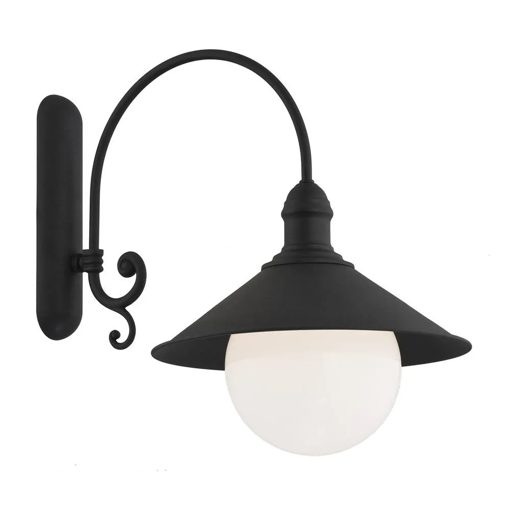 Netlighting Erba Bis Outdoor Dome Wall Lamp Black Structure IP44