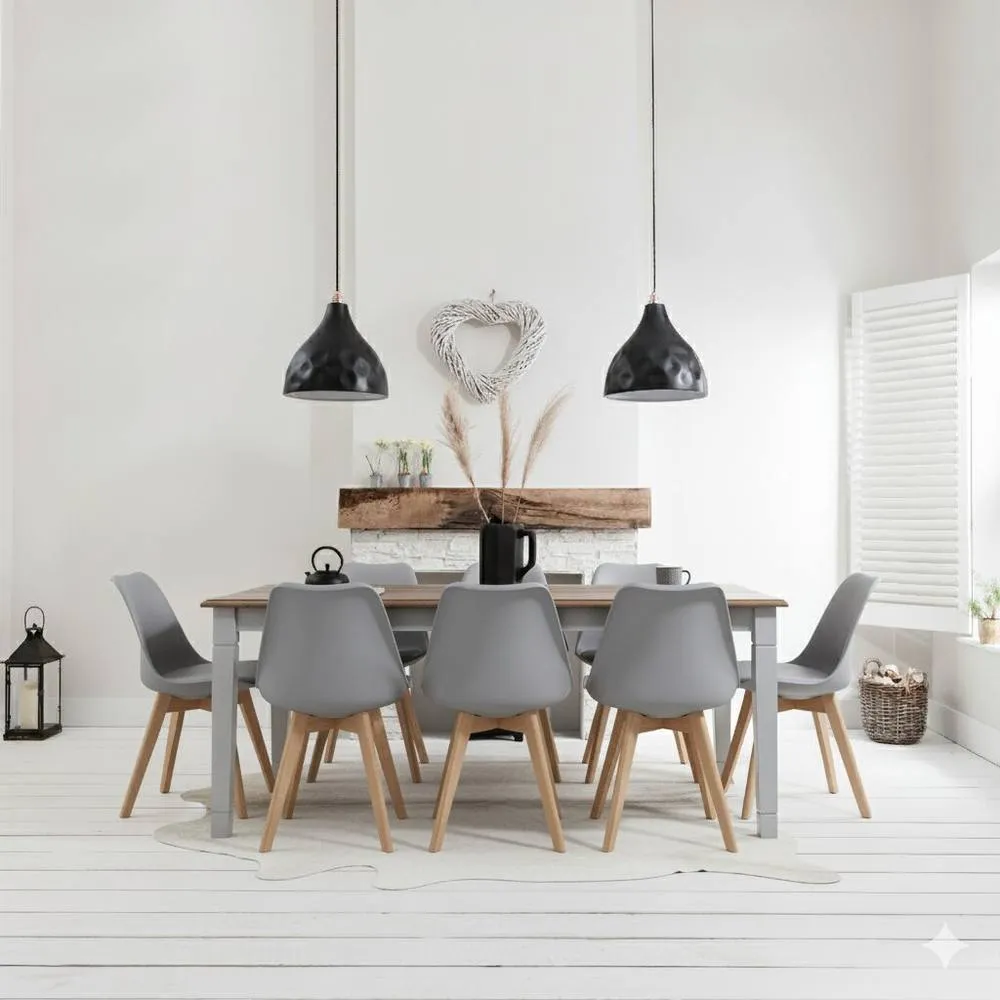 Nöa and Nani Canterbury Dining Table 180cm in Silk Grey and Dark Pine 3