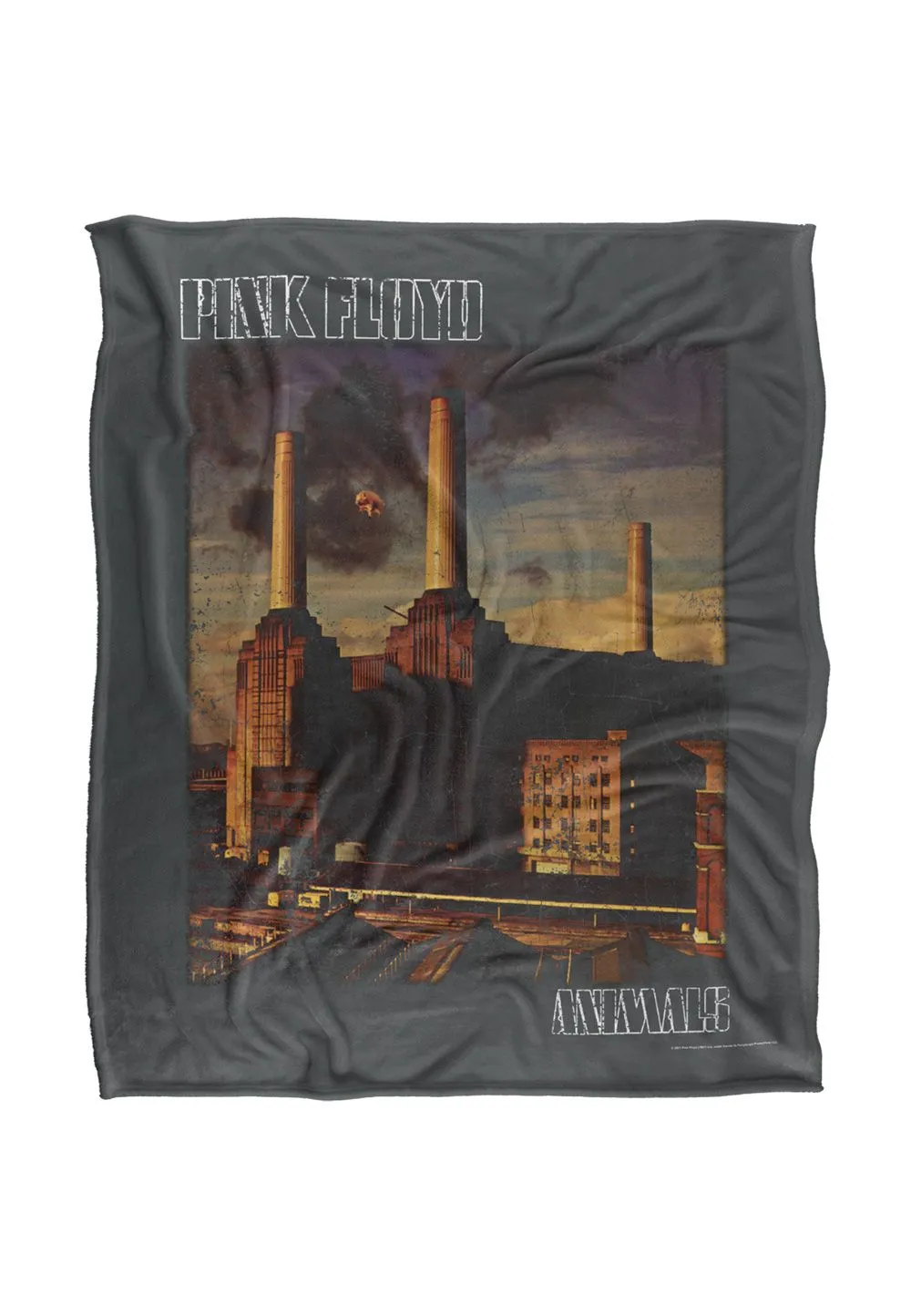 Pink Floyd Faded Animals Silky Touch Super Soft Throw Blanket 152 X 127 cm in White