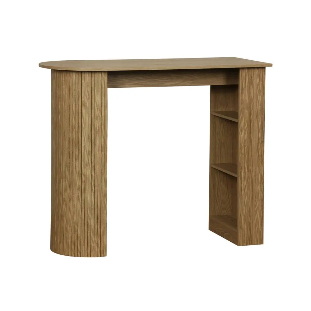 sweeek Bar table, high kitchen table with wooden decor & storage in Beige 2