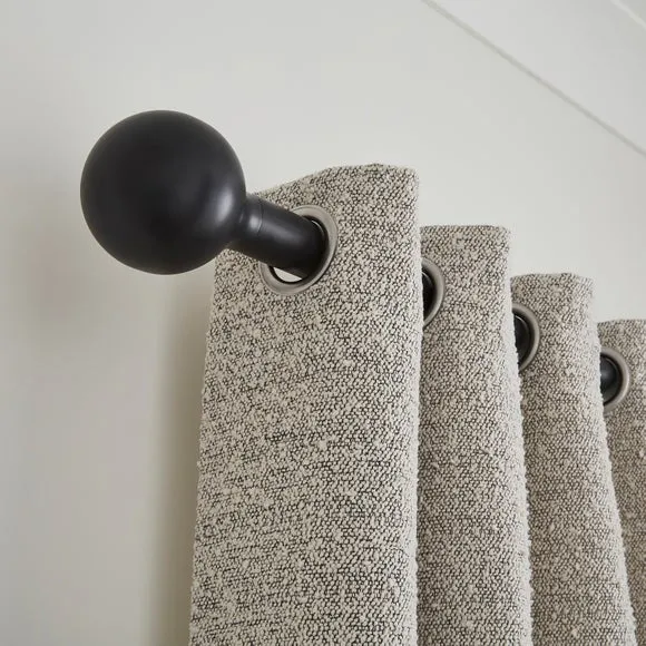 Contemporary Ball Fixed Metal Curtain Pole with Rings 4