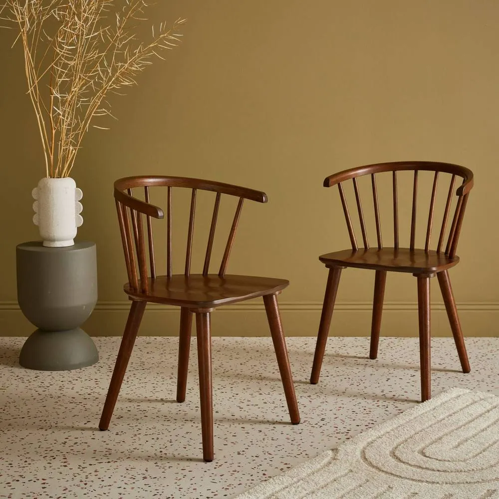sweeek Pair Of Chairs In Walnut Wood & Plywood in Dark Brown 4