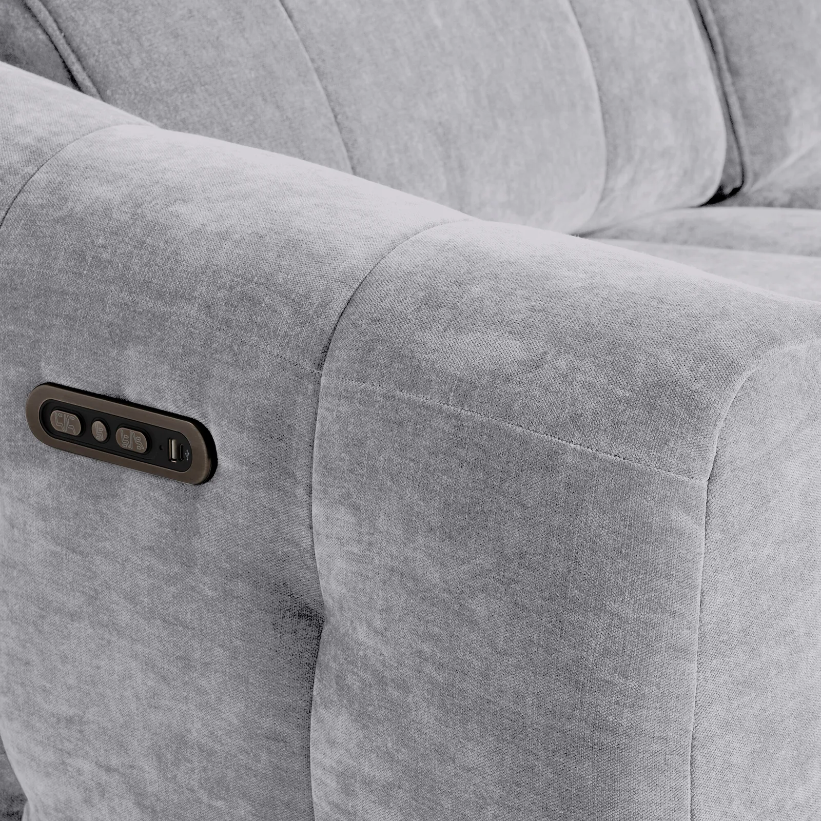 Montgomery 2 Power Seater & Headrest, Grey Fabric | Barker & Stonehouse 3