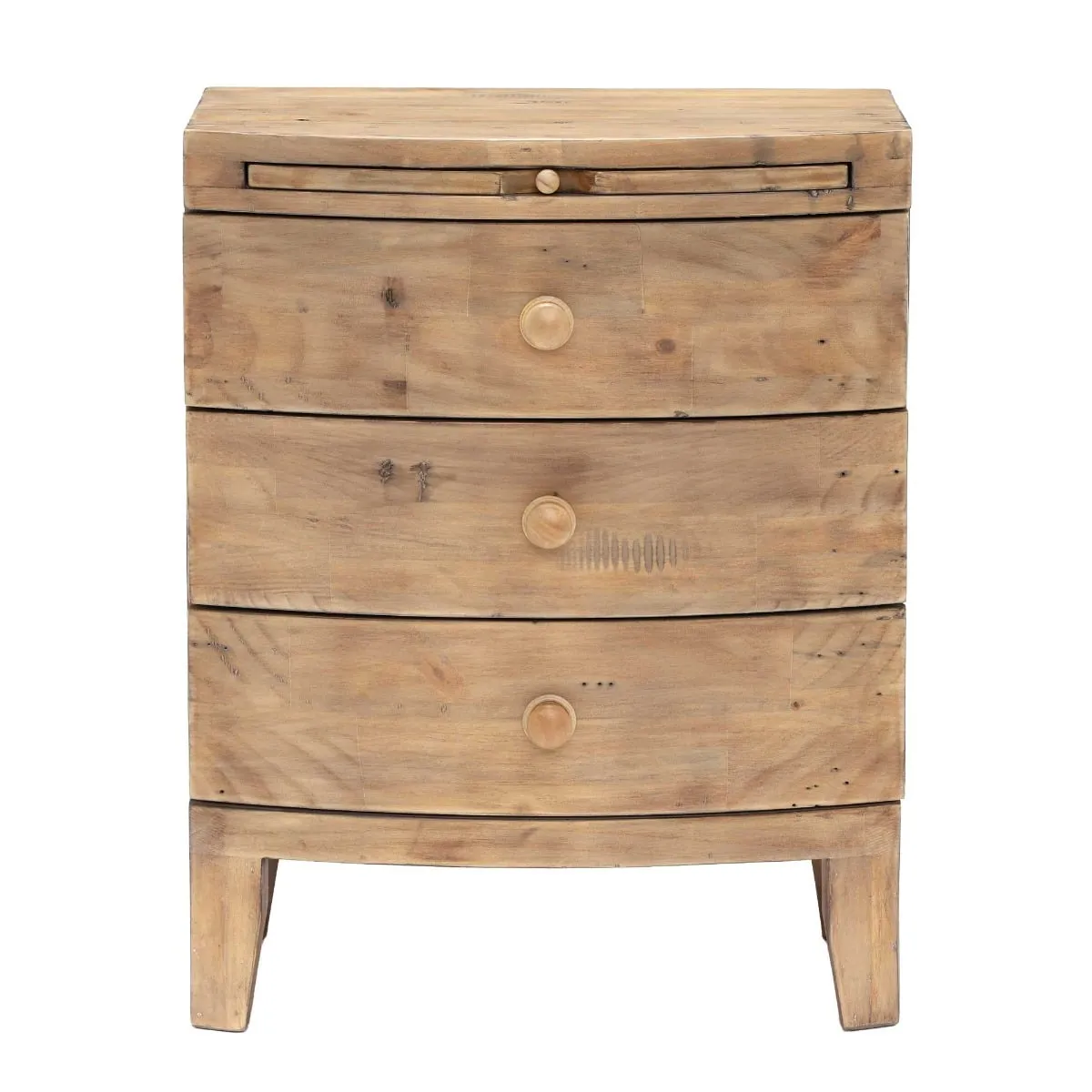 Lewes 3 Drawer Wide Bedside Table, Neutral Wood | Barker & Stonehouse 2