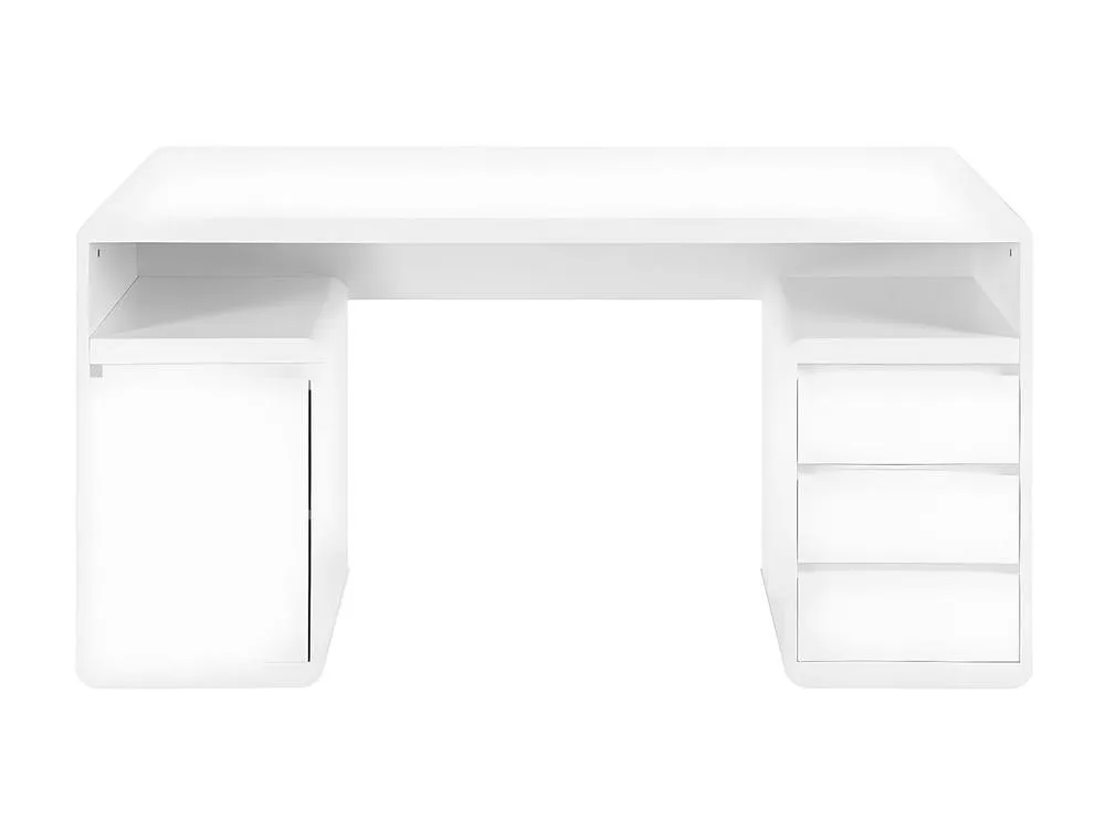 Vente-unique Desk With Storage - White Lacquered MDF - SERGUEI 2