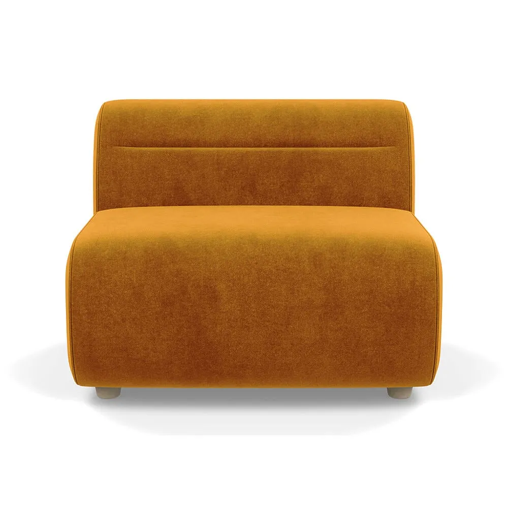 Heal's Lilli Large Single Module Smart Luxe Velvet Cognac Natural Beech Feet 1